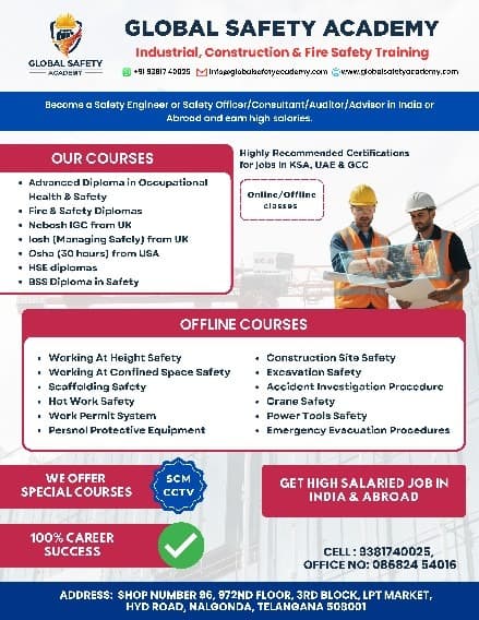 Global Safety Academy - Industrial, Construction & Fire Safety Training course admissions