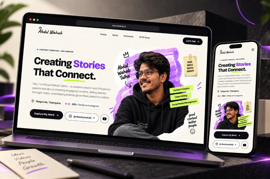 Screenshot preview of Abdul Wahab Talha website