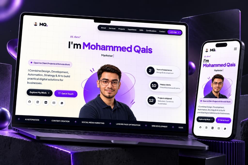 Screenshot preview of Mohammed Qais website