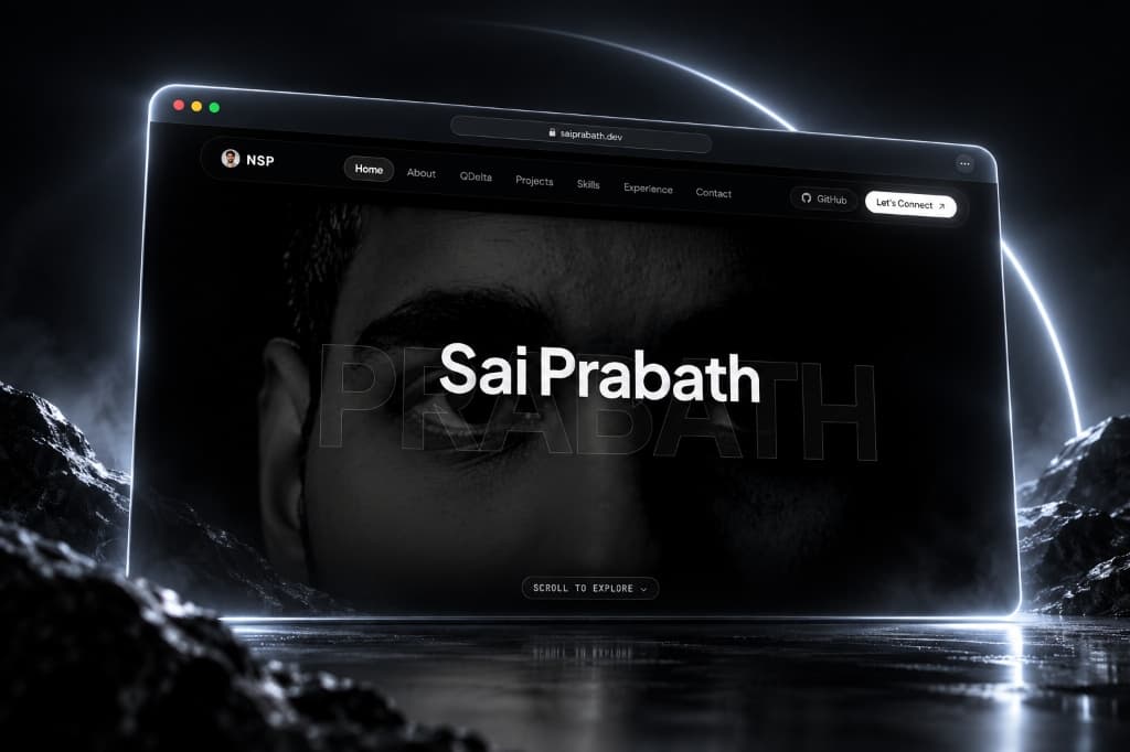 Screenshot preview of Sai Prabath website